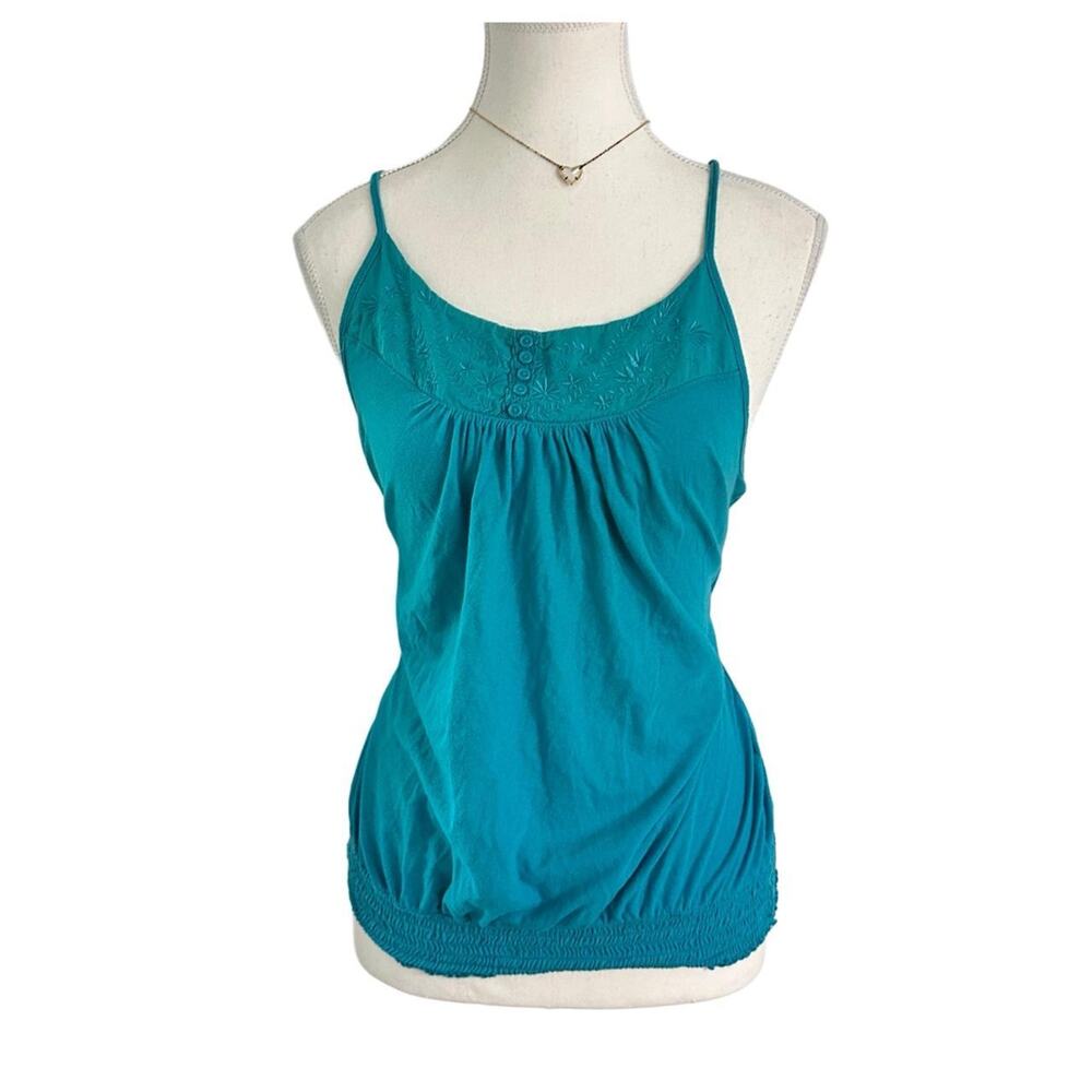 So Clothing Size Large Cotton Ocean Blue Baby Doll Cami